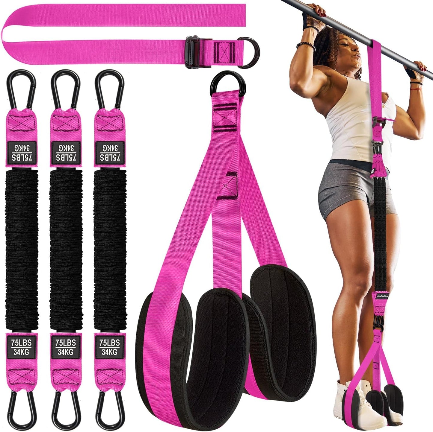 HPYGN Two Feet Pull Up Assistance Bands, Heavy Duty Resistance Bands