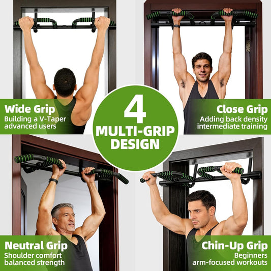 VBSD Upgrade Doorway Pull Up Bar, Ergonomic Grips, 440 Lbs Capacity