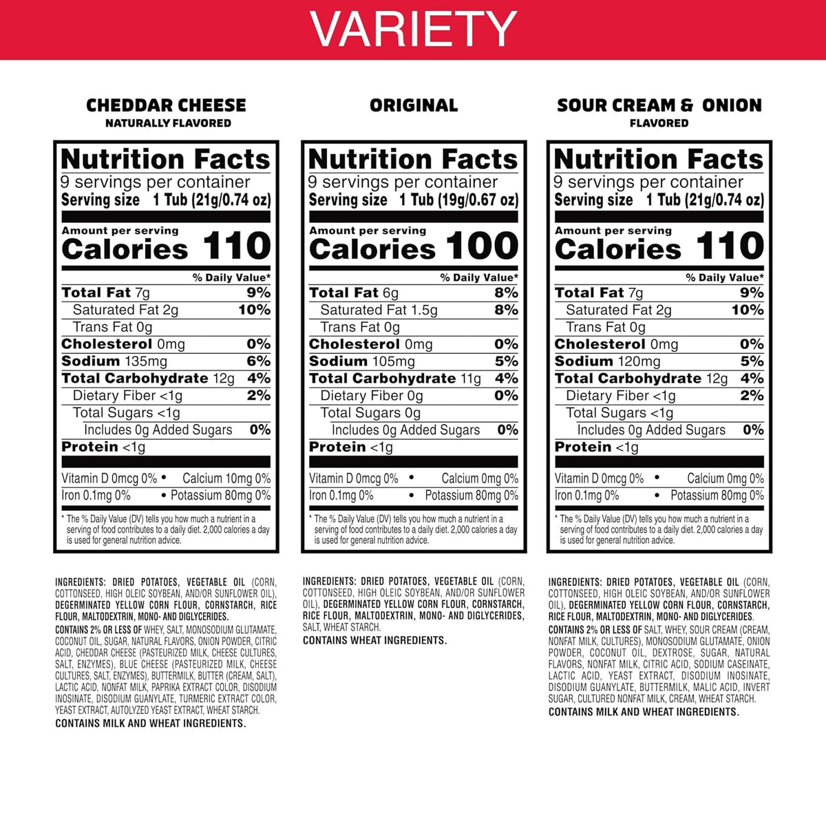 Pringles Potato Crisps Chips, Lunch Snacks, Snack Cups, Variety Pack, 19.3oz Box (27 Cups)