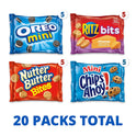 Nabisco Classic Mix Variety Pack, OREO Mini, CHIPS AHOY! Mini, Nutter Butter Bites, RITZ Bits Cheese, 20 Snack Packs