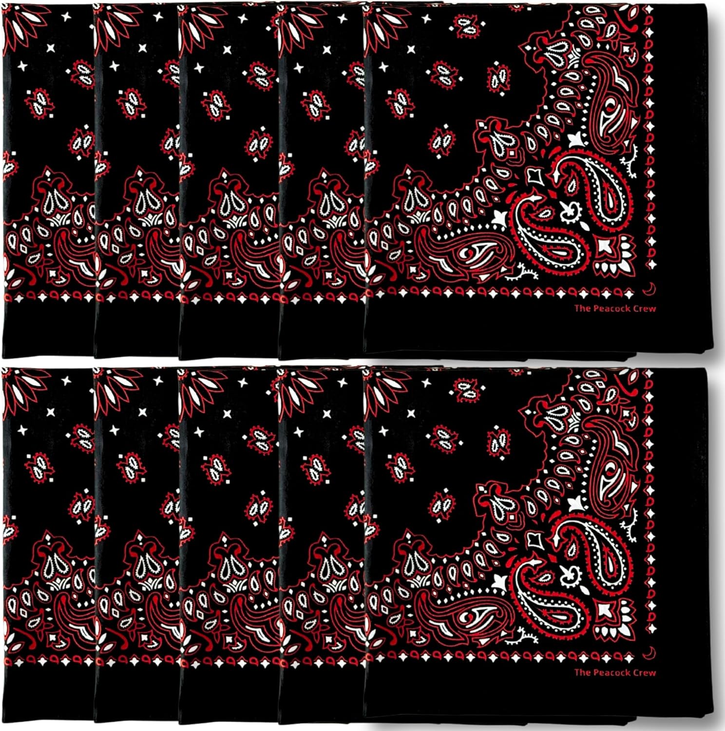 Peacock Crew Premium Soft Cotton Bandanas Paisley 22 x 22 inches