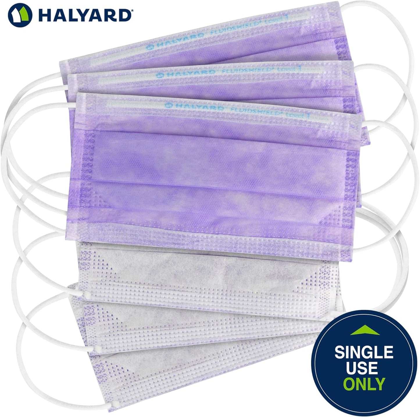 Halyard FluidShield 1 Disposable Procedure Mask Lavender 25868