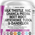 Clean Nutraceuticals Milk Thistle NAC Chanca Piedra Beet Root Artichoke Astragalus Dandelion Root - Liver Cleanse Detox & Repair Supplement Plus TUDCA Choline & Ginger - 1Pack