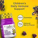 Zarbee’s Elderberry Gummies for Kids, Immune Support Supplement with Vitamins A, C, D3, E, & Zinc, Gluten & Gelatin Free, No Artificial Flavors, Natural Berry Flavor, Ages 2+, 42 ct