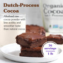 NuNaturals Unsweetened Organic Fairtrade Certified Cocoa Powder, Premium Dutch-Process For Drinking and Baking, 1 lb
