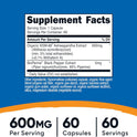 Nutricost KSM-66 Ashwagandha Root Extract 600mg, 60 Veggie Caps - 5% Withanolides - with BioPerine - Full-Spectrum Root Extract