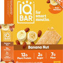 IQBAR Clean Plant Protein Bars - Banana Nut - 12 Count - Keto, Vegan, High Fiber, Gluten and Dairy Free, Low Sugar Snack - Brain and Body Nutrients for Focus, Energy, Meal Replacement