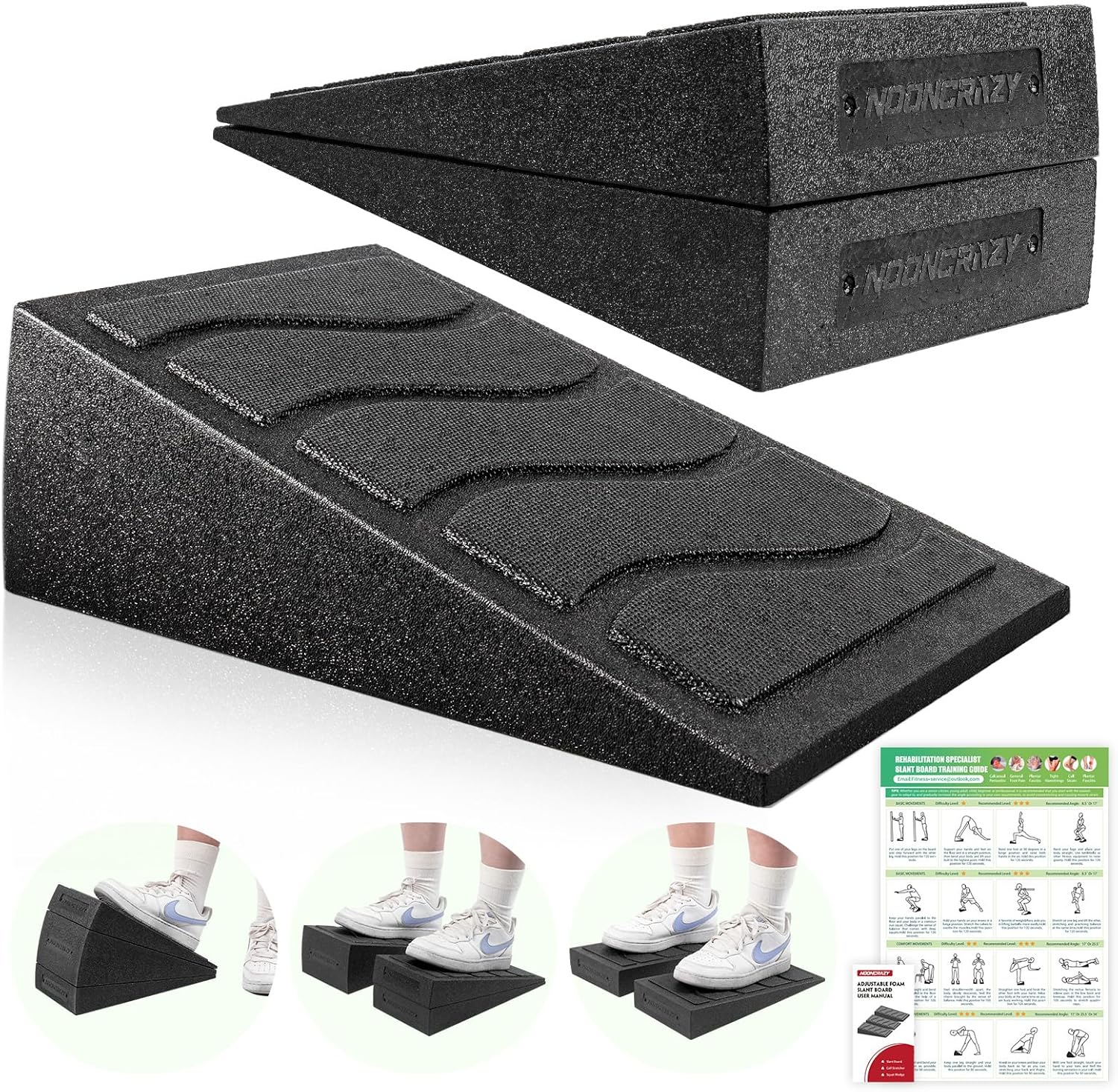 Slant Board for Calf Stretching, 5 Adjustable Angles, 480 lbs Capacity