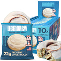 Legendary Foods Cinnamon Roll 22g Protein Bars – Gluten-Free, Low Carb Meal Option – Sweet Zero Sugar Snack, Keto-Friendly – 10-Pack High Protein Pre- or Post-Workout Nutrition Bars