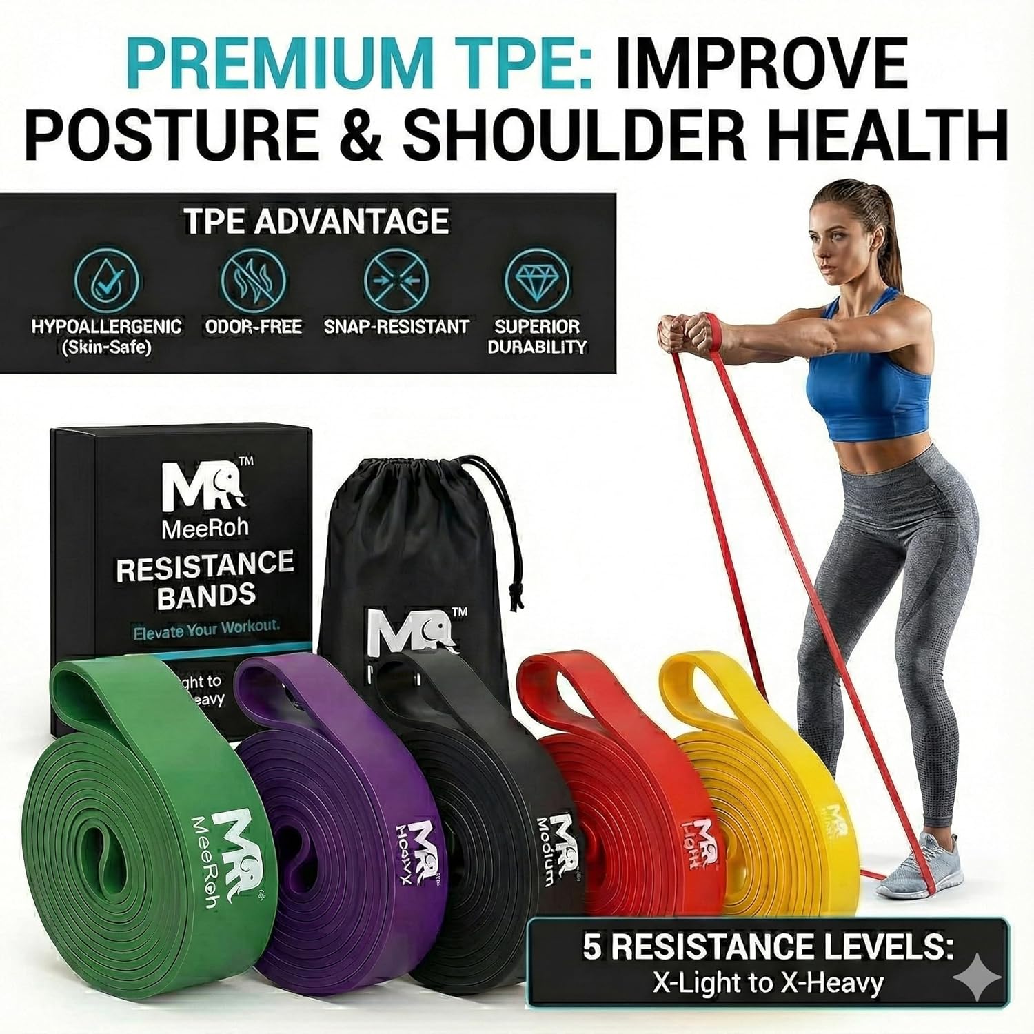 MeeRoh Heavy Duty Resistance Band for Pull Ups and Calisthenics Training