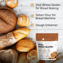 Kate Naturals Vital Wheat Gluten for Bread Making, Baking & Seitan. Compatible with Bread Machine (12oz, High Protein Flour)
