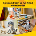 LEGO Creator 3 in 1 Playful Cat Toy - Building Toy with 3 Building Options, Cat, Dog, or Pigeon - Birthday Gift for Kids - Animal Figures for Kids, Girls and Boys, Ages 8+ - 31163