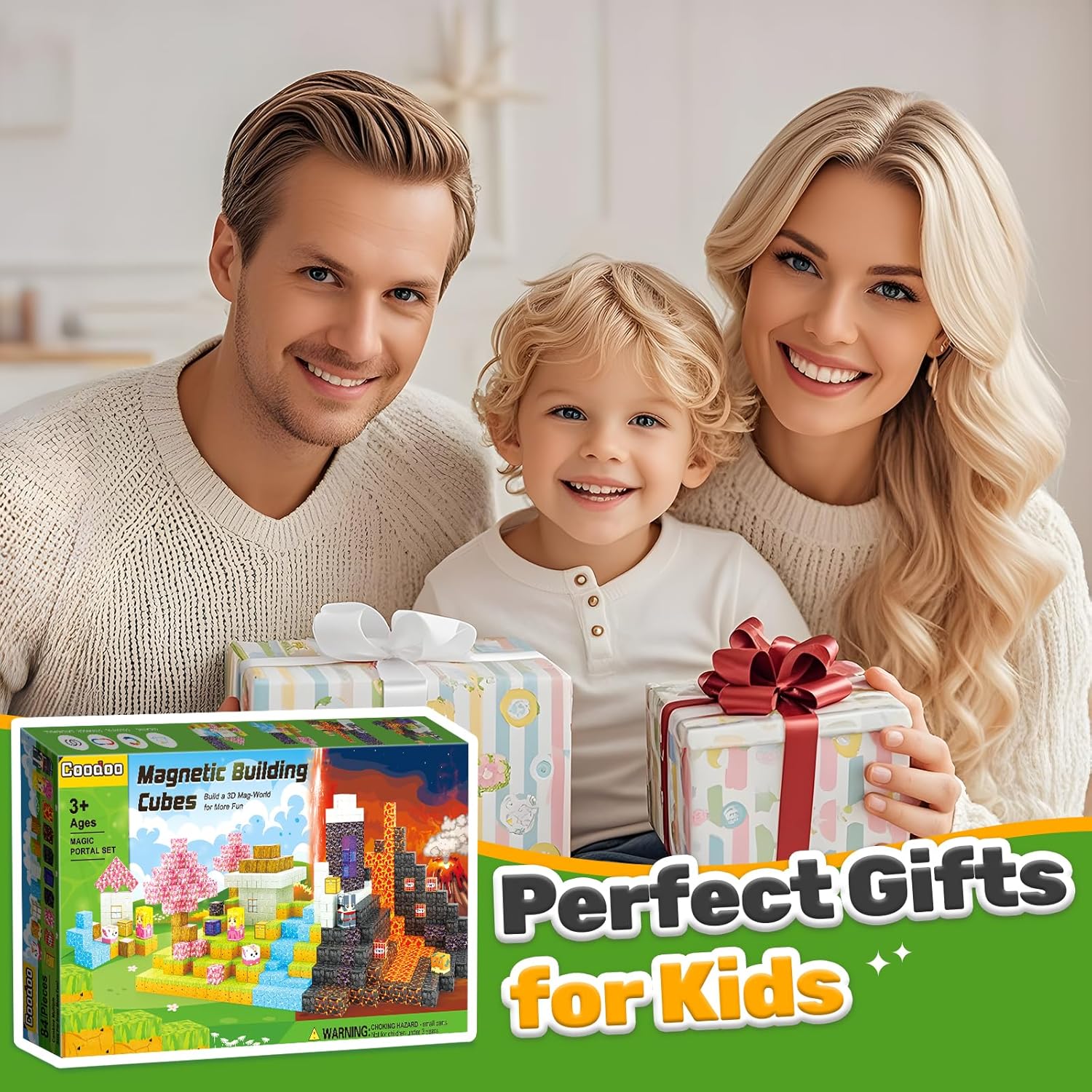 Magnetic Blocks - Build Mine Magnet World Magic Portal Set, Magnetic Tiles Building Blocks Toddler Toy STEM Sensory Outdoor Toys for 3+ Year Old Boys & Girls, Creative Kids Games Kids Toys 84PCS