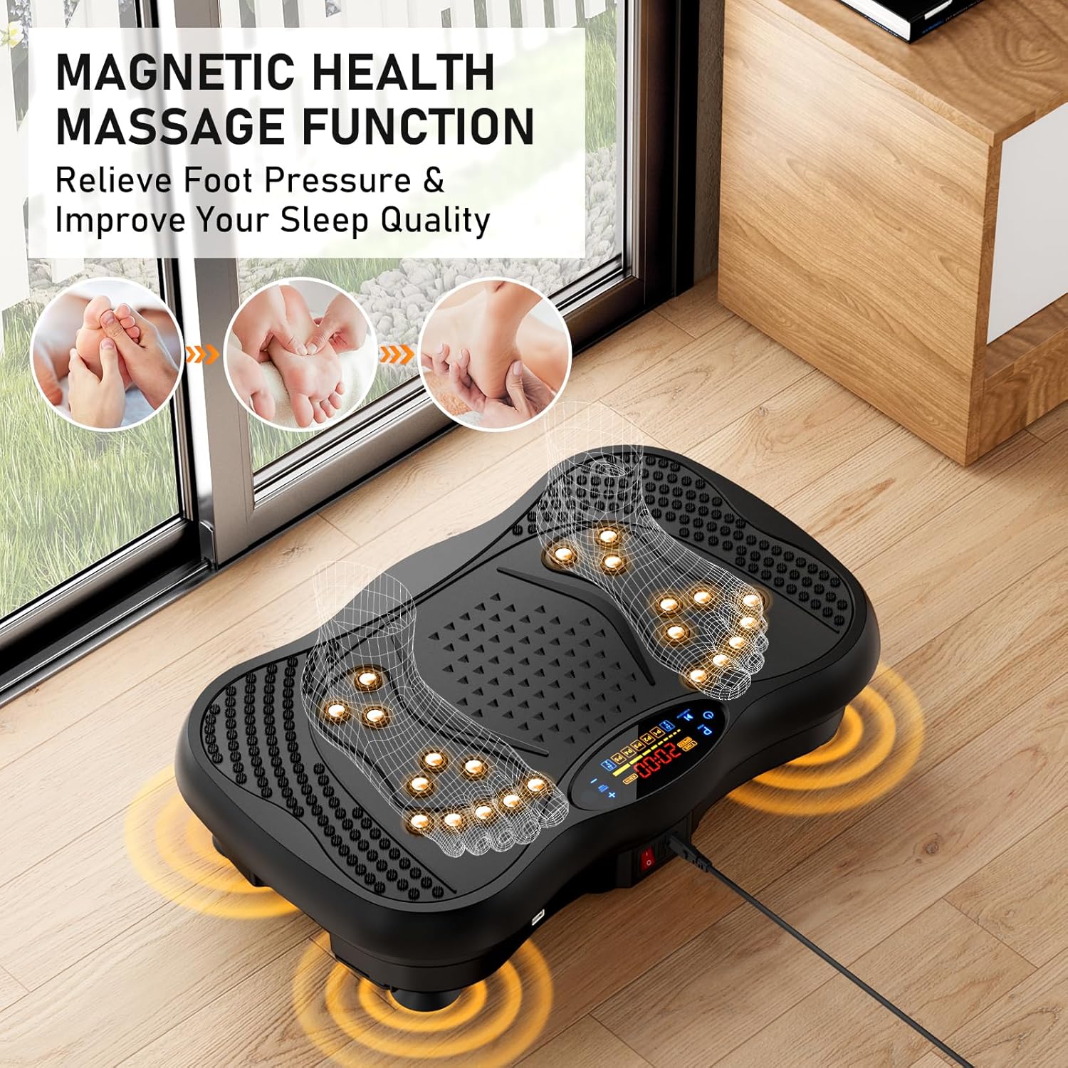 GLYLF Vibration Plate Exercise Machine, 130 Levels, 450 Lbs