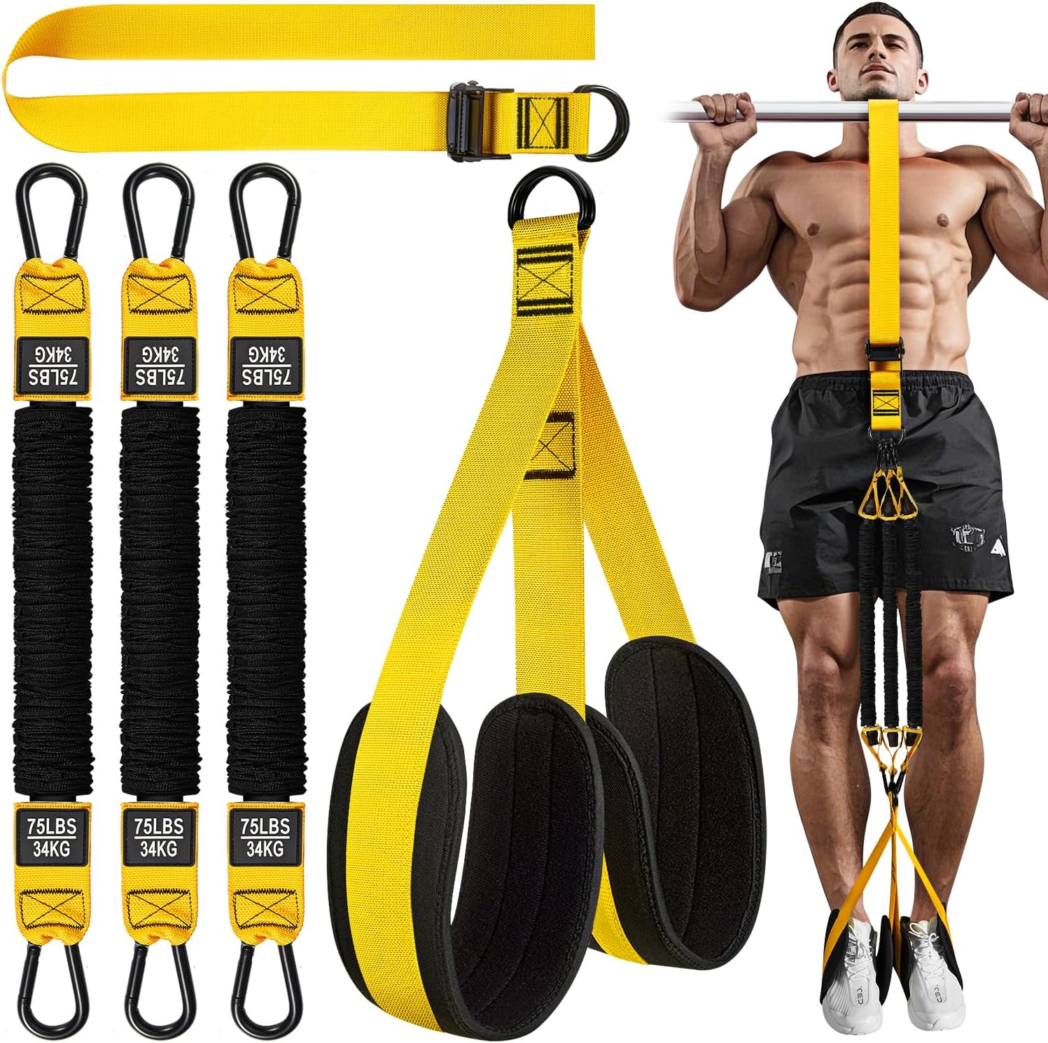 HPYGN Two Feet Pull Up Assistance Bands, Heavy Duty Resistance Bands