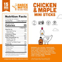 The New Primal Snack Mates Chicken & Maple Sticks, Gluten Free Healthy Snacks for Kids, Low Sugar High Protein Back to School Snacks, Mini Paleo Jerky Meat Stick, 5g Protein, 35 Calories, 15 Pack