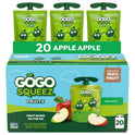 GoGo squeeZ Fruit on the Go, Apple Apple, 3.2 oz (Pack of 20), Unsweetened Fruit Snacks for Kids, Gluten Free, Nut Free, and Recloseable Cap, BPA Free Pouches (Packaging May Vary)