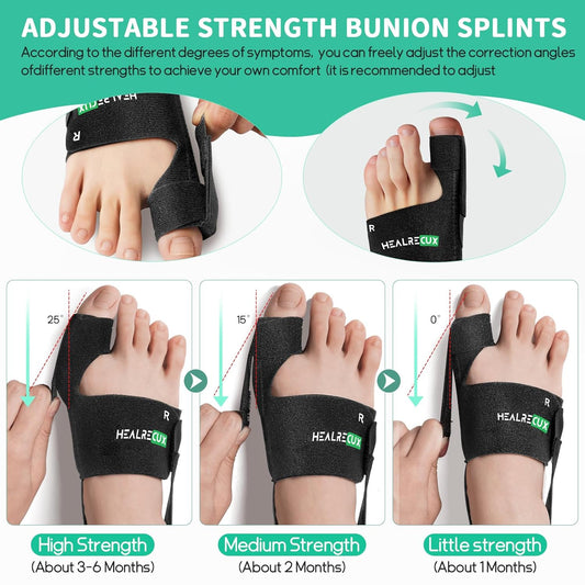 Healrecux Bunion Corrector for Women and Men, 1 Pair, Big Toe Straightener