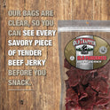 Old Trapper Beef Jerky, Old-Fashioned 8 Ounce Bag, Tender Meat Snacks for Lunches or Between Meals, 11 Grams of Protein, Zero Grams of Fat, and 70 Calories per Serving (Pack of One)