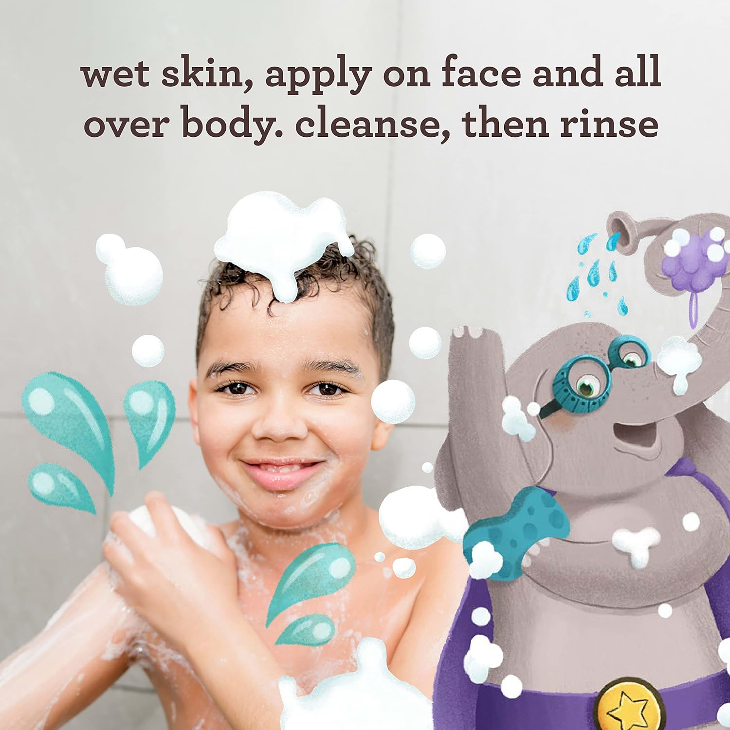 Aveeno Kids Face & Body Wash for Sensitive Skin, Oat Extract, Tear-Free, Non-Drying, Light Scent, Pump Dispenser, Hypoallergenic, Phthalate, Sulfate & Dye Free, 18 fl oz