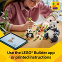 LEGO Creator 3 in 1 Wild Animals Panda Family - Building Toy Kit for Kids with 3 Building Options, Panda, Penguin, or Orca - 8 Year Old Girl & Boy Birthday Gifts - 31165