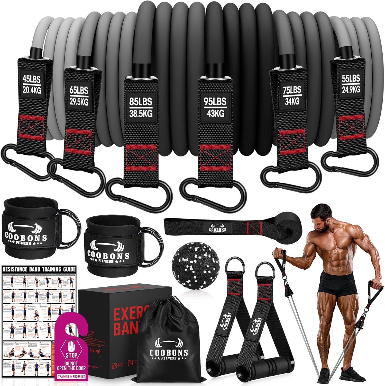 Heavy Resistance Bands for Working Out 300LBS Exercise Bands with Handles