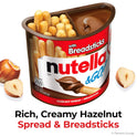 Nutella & GO! Chocolate Hazelnut Spread with Cocoa + Breadsticks, 24 Bulk Snack Packs, 1.8 oz Each
