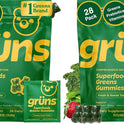 Gruns Adults Super Greens Gummies, Multivitamin Superfood Gummy Bears, Spirulina, Chlorella, Prebiotics & Fiber Gummies for Digestive Health, Adaptogens Supplement, 20 Vitamins & Minerals, 10 Count