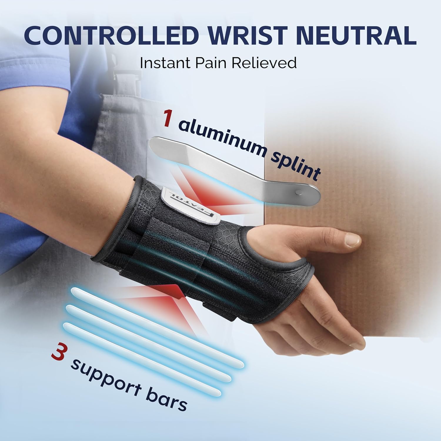 FEATOL Carpal Tunnel Wrist Brace for Women and Men with Wrist Splint