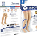 Truform 20-30 mmHg Compression Stockings, Thigh High, Beige, Large, Unisex