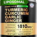 4-in-1 Turmeric Joint Support Supplements with Garlic and BioPerine - 2360 mg High Potency Herbal Blend for Mobility, Everyday Flexibility, Digestive Comfort, and Active Aging Support (120ct)