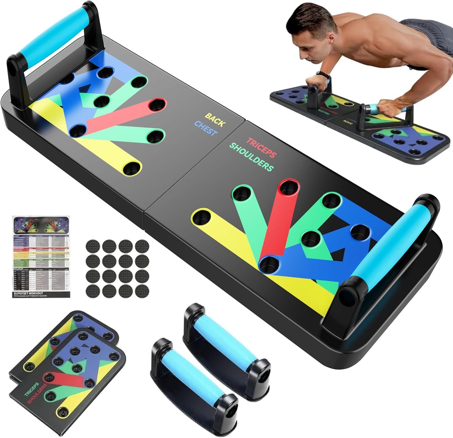 IUT Fitness 15-in-1 Push Up Board for Full-Body Workout Equipment