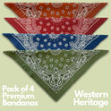 Peacock Crew Premium Soft Cotton Bandanas Paisley 22 x 22 inches