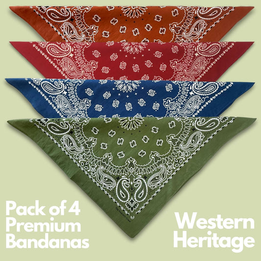 Peacock Crew Premium Soft Cotton Bandanas Paisley 22 x 22 inches