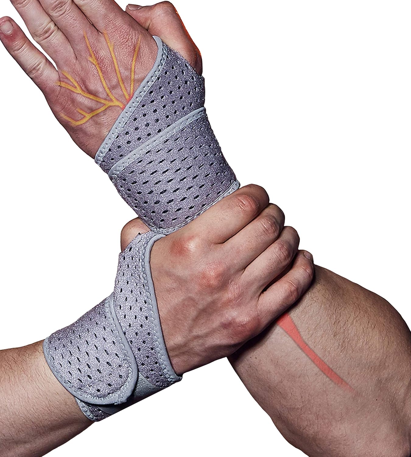HiRui Wrist Compression Strap and Wrist Brace Sport Wrist Support Black