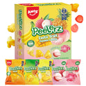 AMOS Peelerz Exotic Fruit Peelable Gummy Candy – 5 Fruit Flavors (Mango, Peach, Banana, Pineapple, Lychee), 8.47oz (240g), Individually Wrapped