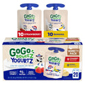 GoGo squeeZ yogurtZ Variety Pack, Strawberry & Banana, 3 oz (Pack of 20), Kids Snacks Made from Real Yogurt and Fruit, No Fridge Needed, Gluten Free, Nut Free, Recloseable Cap, BPA Free Pouches
