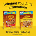 Honey Nut Cheerios Cereal, Limited Edition Heart Shapes, Affirmations Box, Heart Healthy, Gluten Free, Giant Size, 27.2 oz