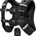 Renoj Weighted Vest for Fitness: 6lb-20lb Fixed Weights, Reflective Strips, Storage Pocket