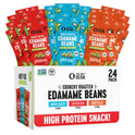 The Only Bean Crunchy Roasted Edamame - Healthy Snacks for Adults and Kids (Variety Pack), Low Carb Keto Snack Food, Vegan Gluten Free High Protein Snacks (11g), Office Snack, 0.9oz 24 pack