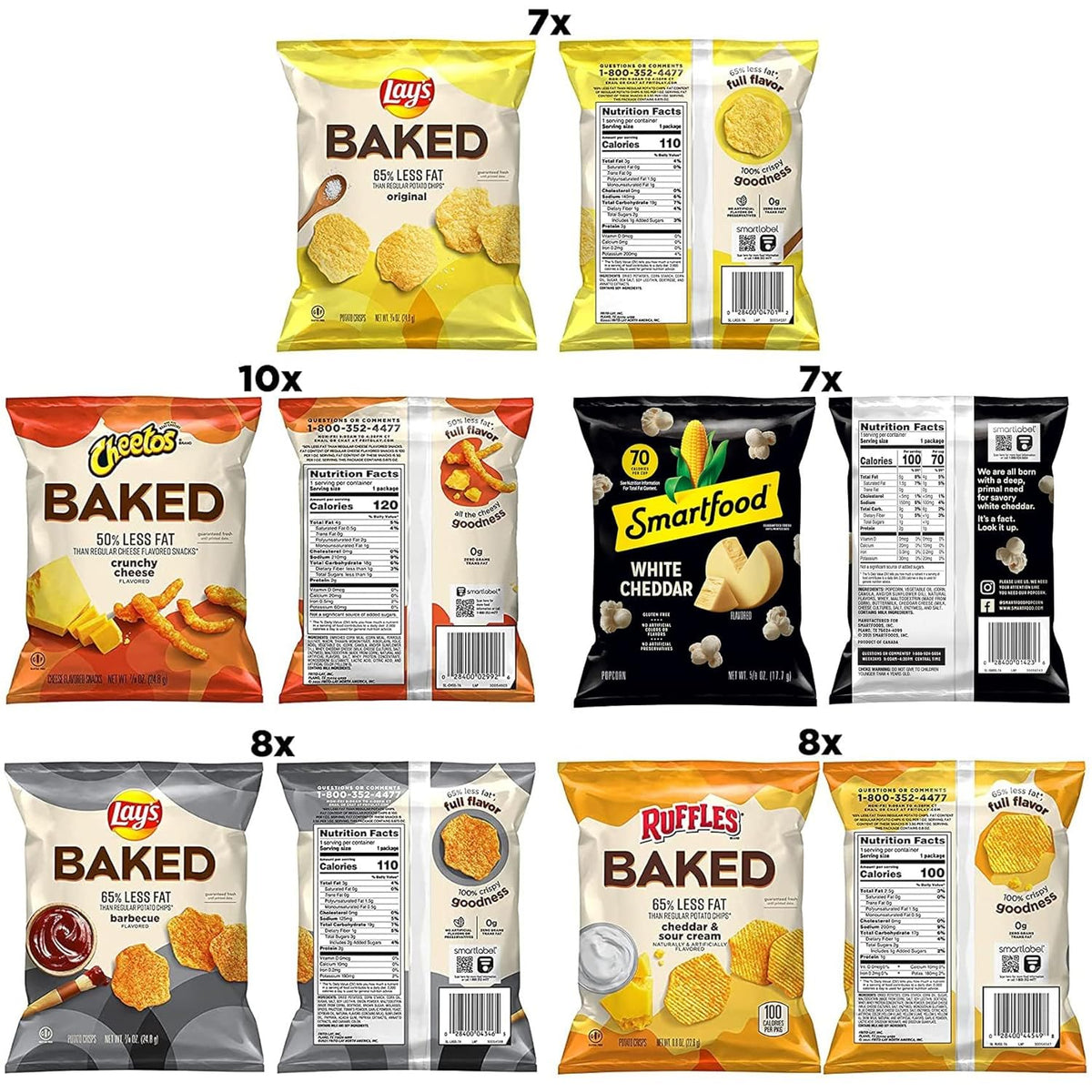 Frito-Lay Baked & Popped Mix Variety Pack, (Pack of 40)
