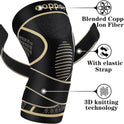 Copper Knee Braces with Strap for Knee Pain Relief, 2 Pack, Medium Size