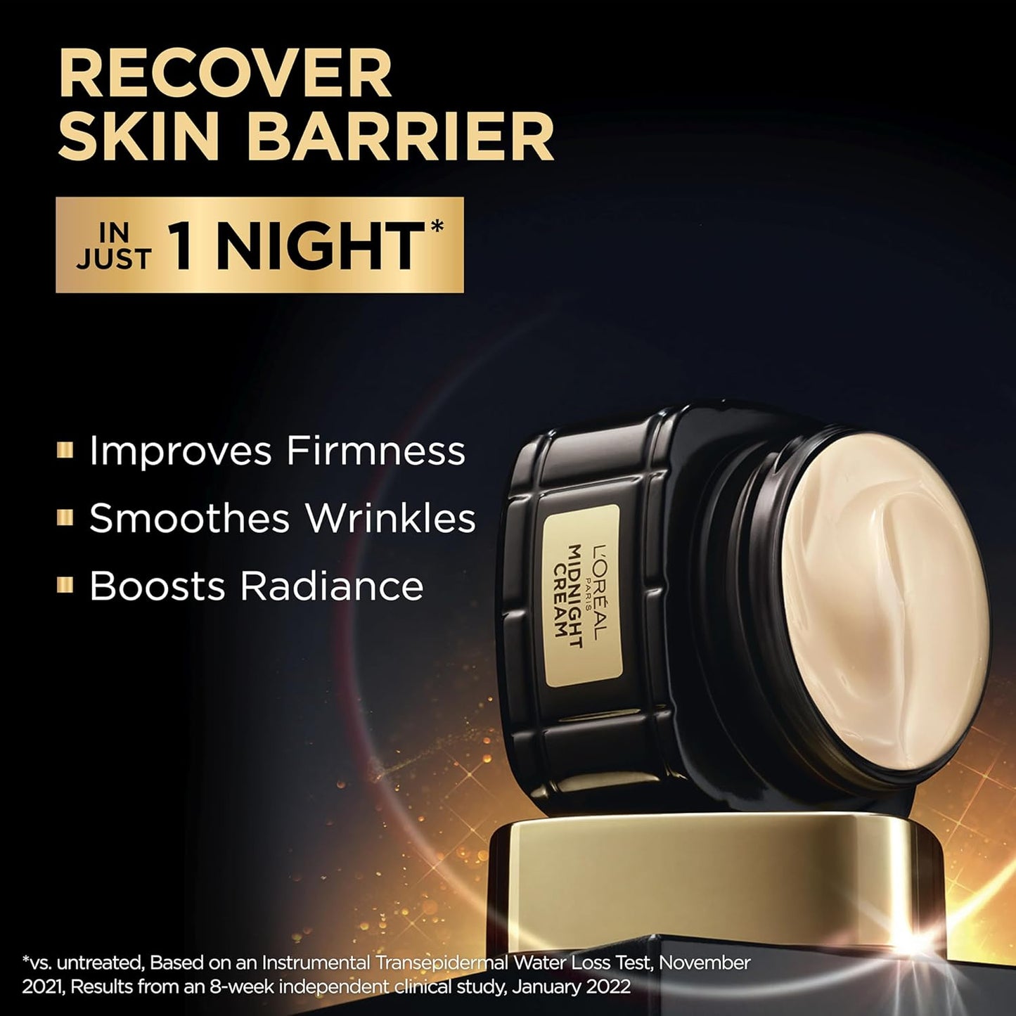 L'Oreal Paris Age Perfect Anti-Aging Midnight Cream, Face Moisturizer to Reduce Wrinkles and Firm Skin, 1.7oz + Serum Sample