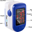 Zacurate 500BL Fingertip Pulse Oximeter Navy Blue Blood Oxygen Saturation Monitor
