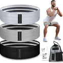 Fabric Resistance Bands, 3 Levels for Workout, Leg Strength Training, Rehab, Yoga