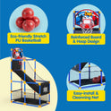 JOYIN Arcade Basketball Game Set with 4 Balls and Hoop for Kids 3 to 12 Years Old Indoor Outdoor Sport Play - Easy Set Up - Air Pump Included - Ideal for Competition