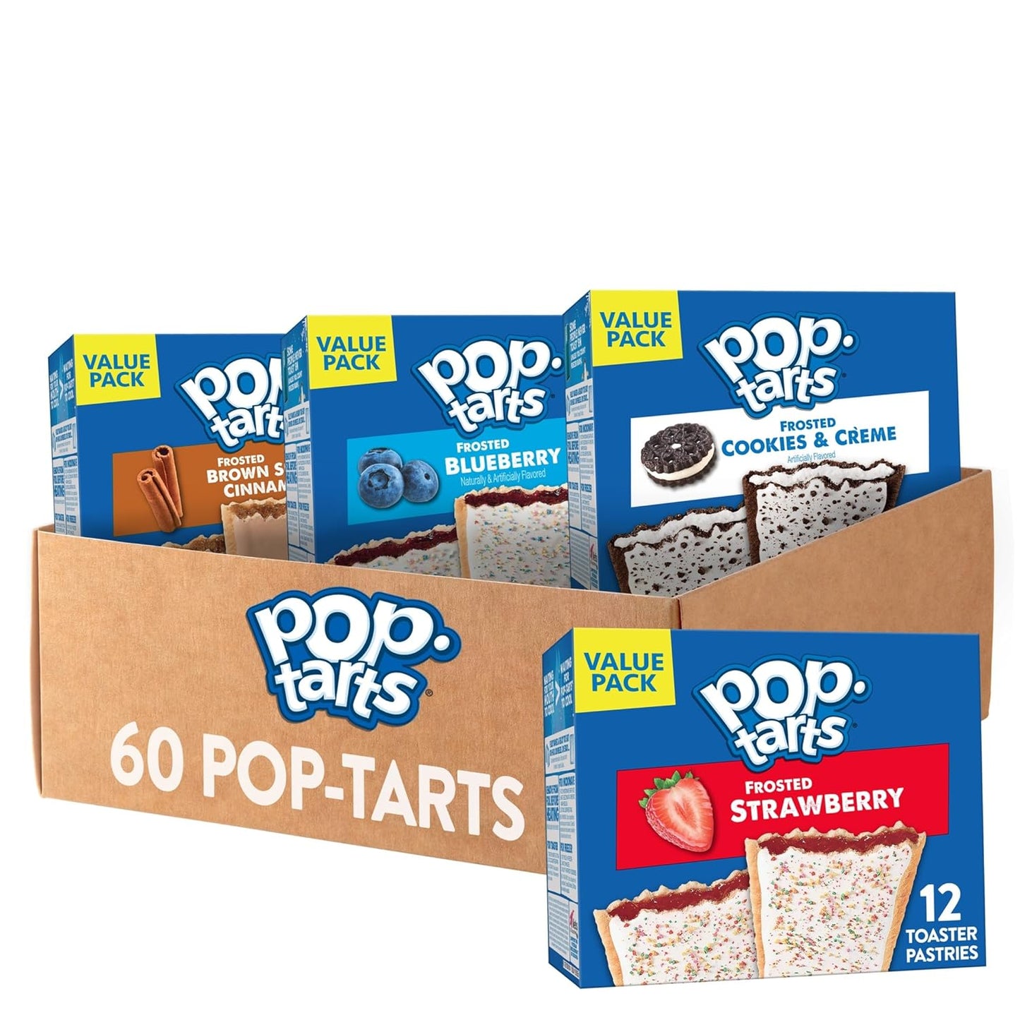 Pop-Tarts Toaster Pastries, Breakfast Foods, Kids Snacks, Variety Pack (60 Pop-Tarts)