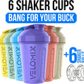 VELOMIX 20oz Protein Shaker Bottle, Leak-Proof, Dishwasher Safe