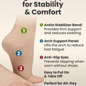 KEMFORD Ankle Compression Sleeve - 20-30mmHg, Beige, M