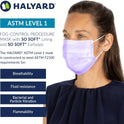 Halyard FluidShield 1 Disposable Procedure Mask Lavender 25868